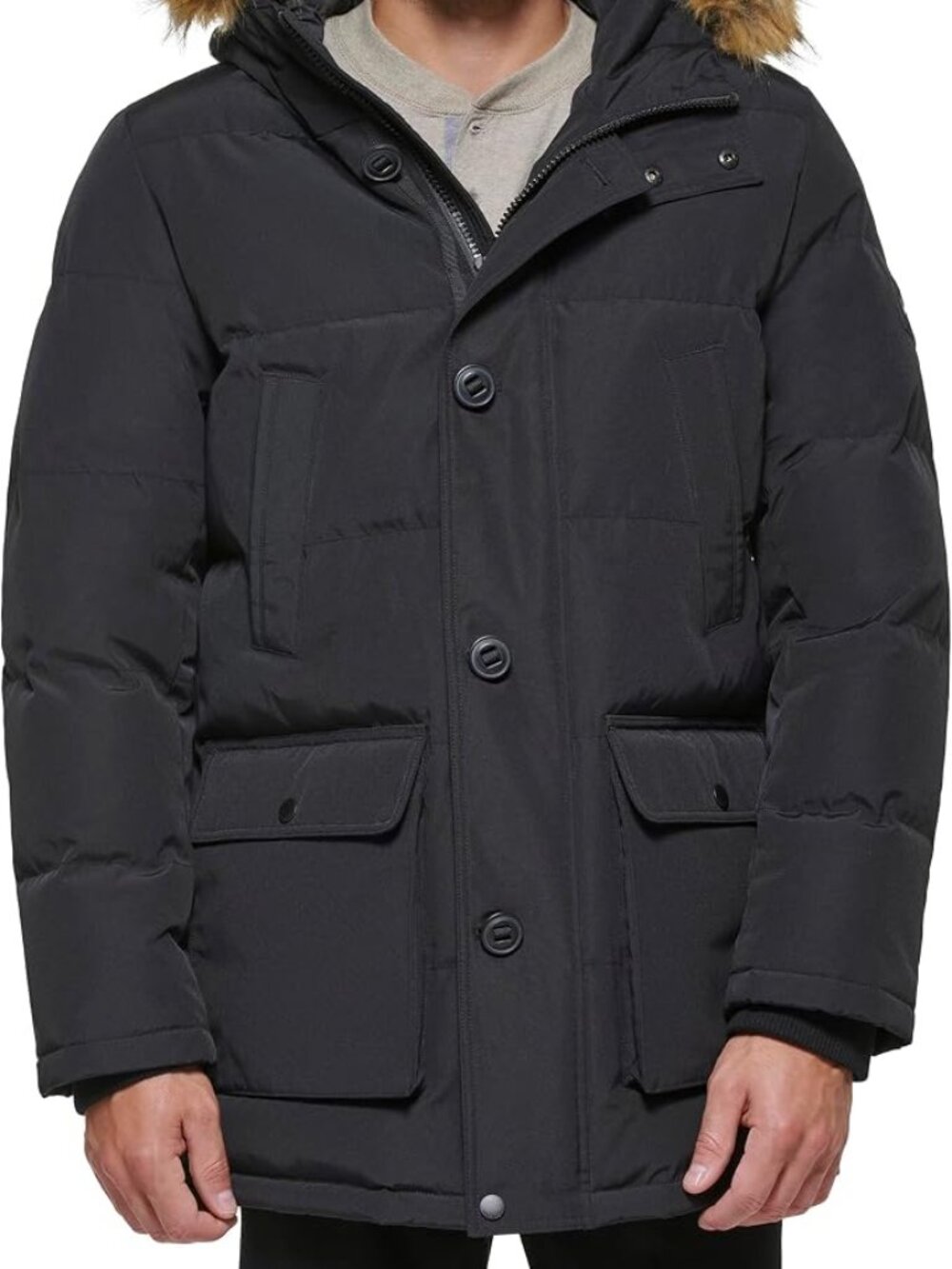 Tommy Hilfiger Mens Arctic Cloth, Heavy Performance Parka, Down Alternative